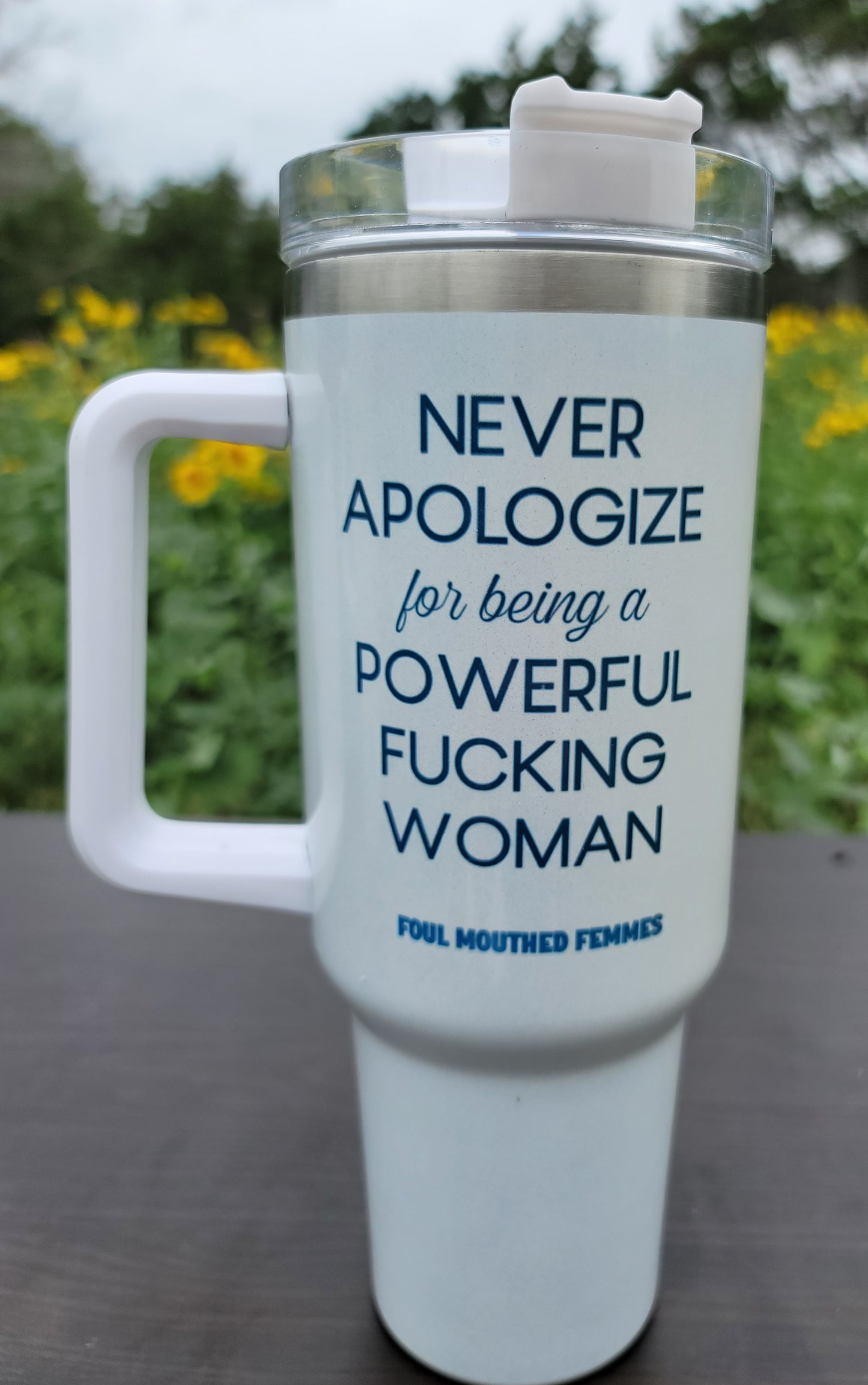 NEVER APOLOGIZE – 40oz Shimmer Tumbler
