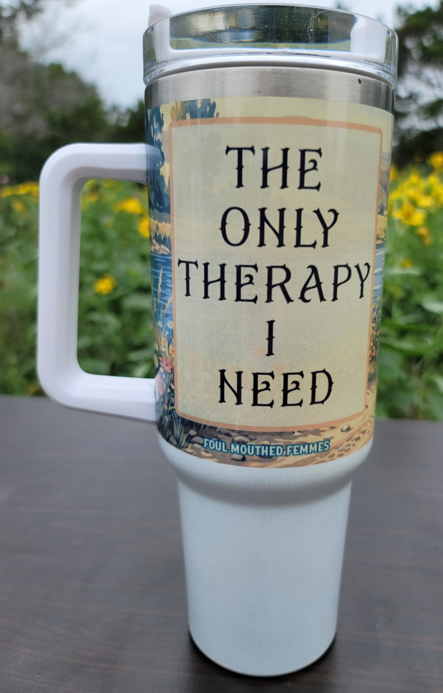 THE ONLY THERAPY I NEED (MOTORCYCLE EDITION) – 40oz Shimmer Tumbler