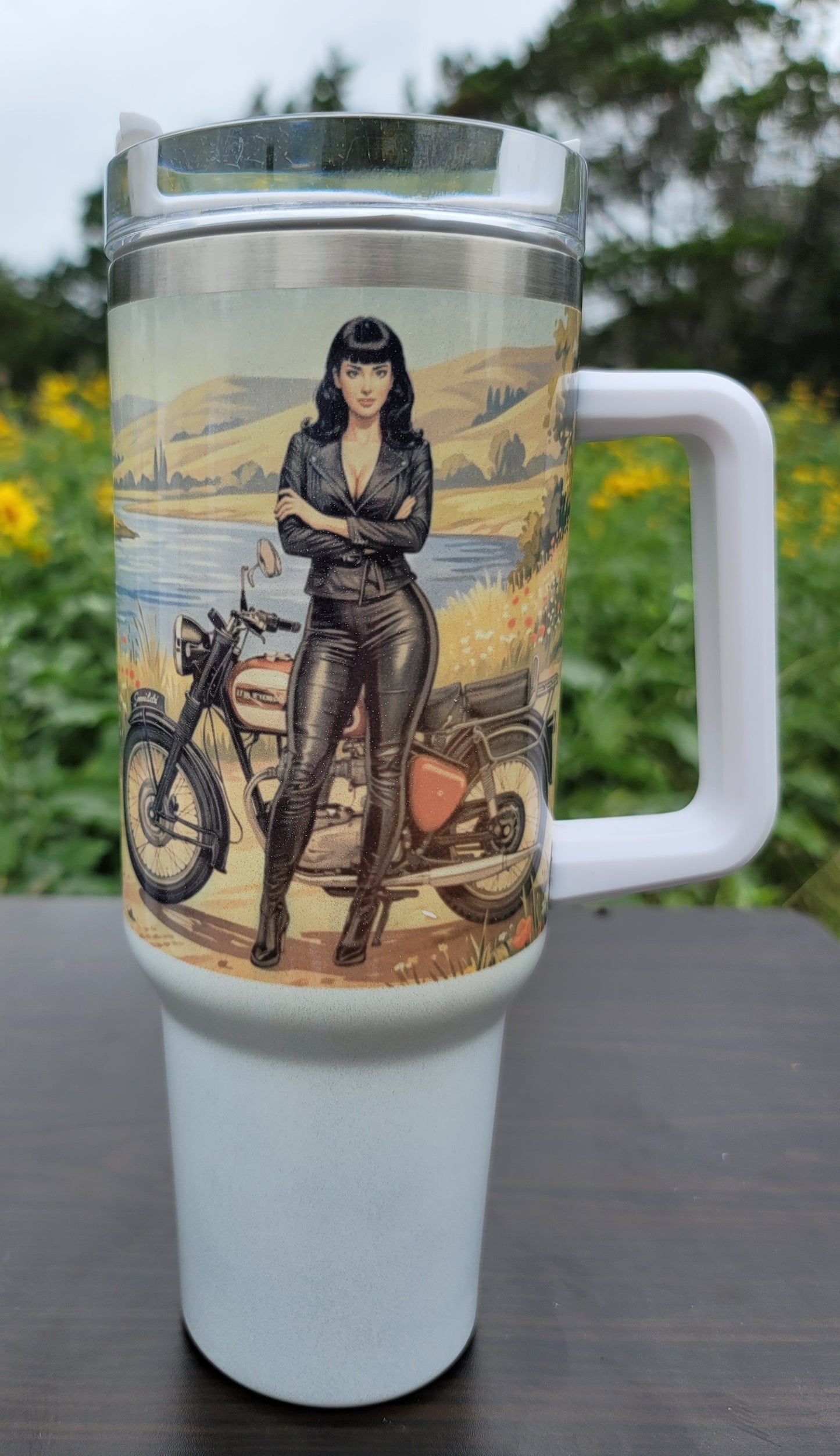 THE ONLY THERAPY I NEED (MOTORCYCLE EDITION) – 40oz Shimmer Tumbler